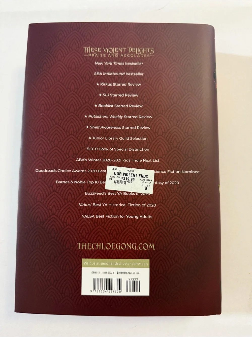 Our Violent Ends Hardcover Book - Red